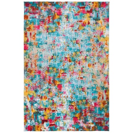 Safavieh 9 x 12 ft. Luxor Power Loomed Rectangle Area Rug Aqua & Fuchsia LUX332J-9